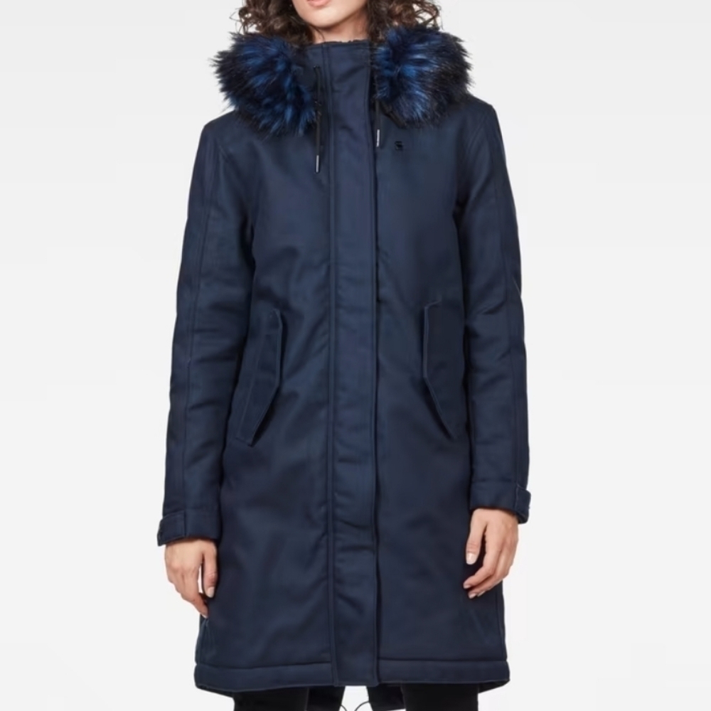 NEW G-Star Raw Rovic Boyfriend Padded Parka Navy Blue